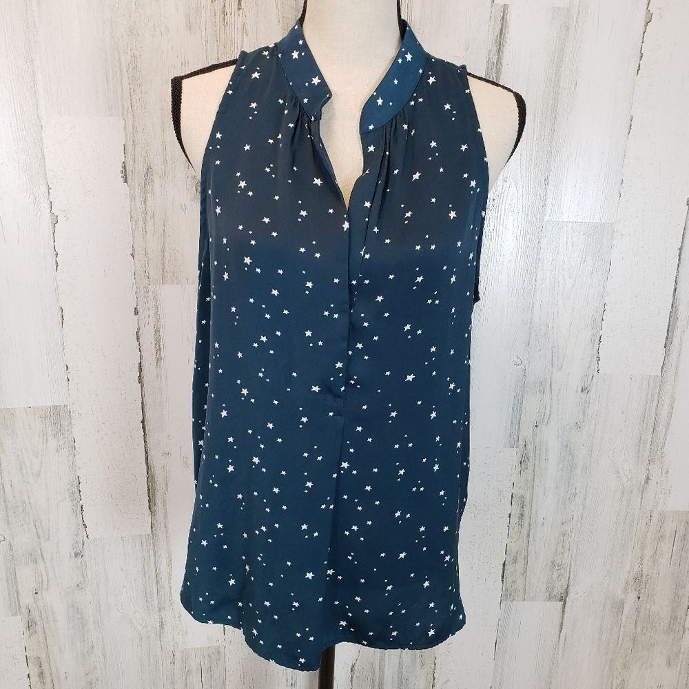David Lerner Teal Stars Tank Top Sz XL